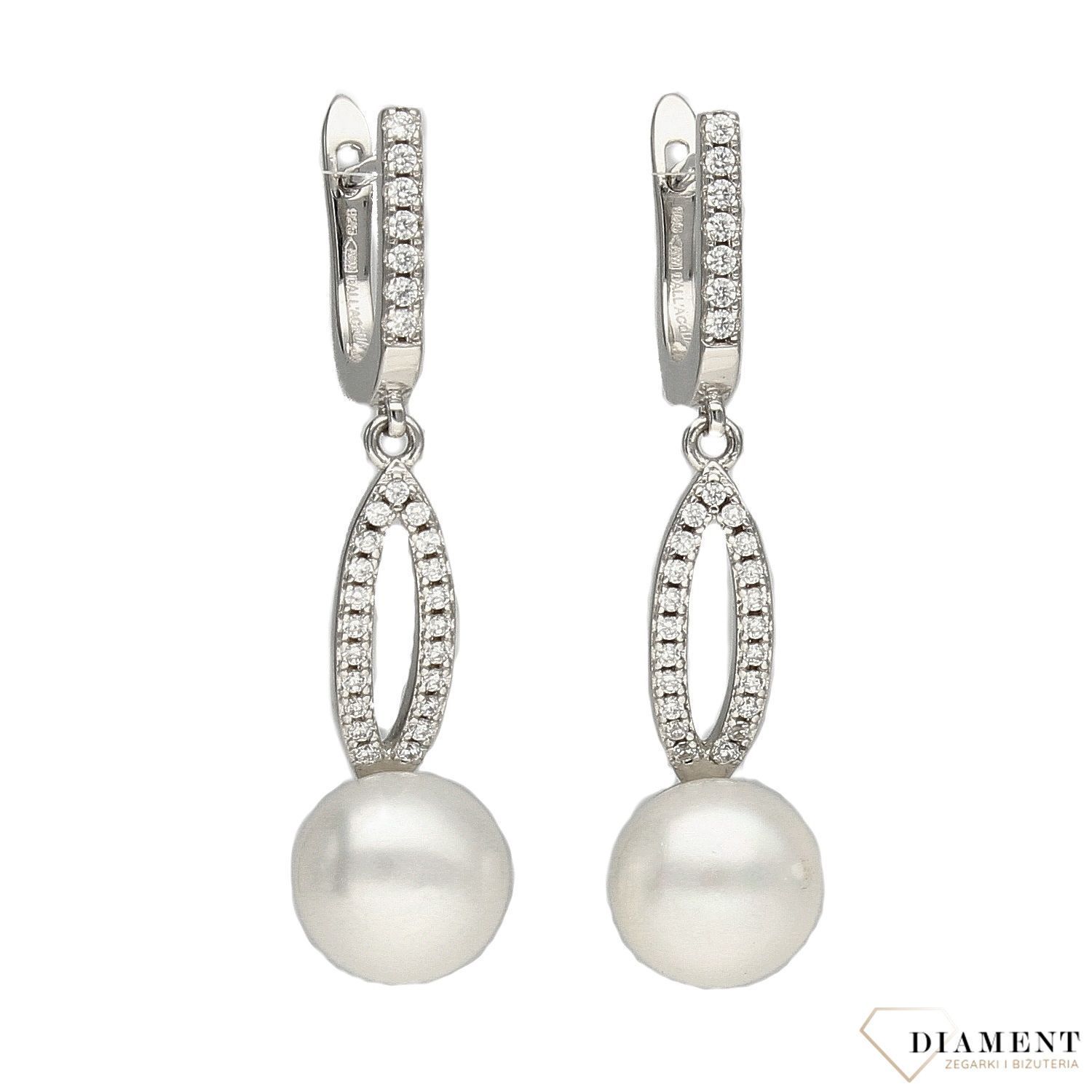 Kolczyki srebrne perełki z cyrkonią P VI 15 070.jpg